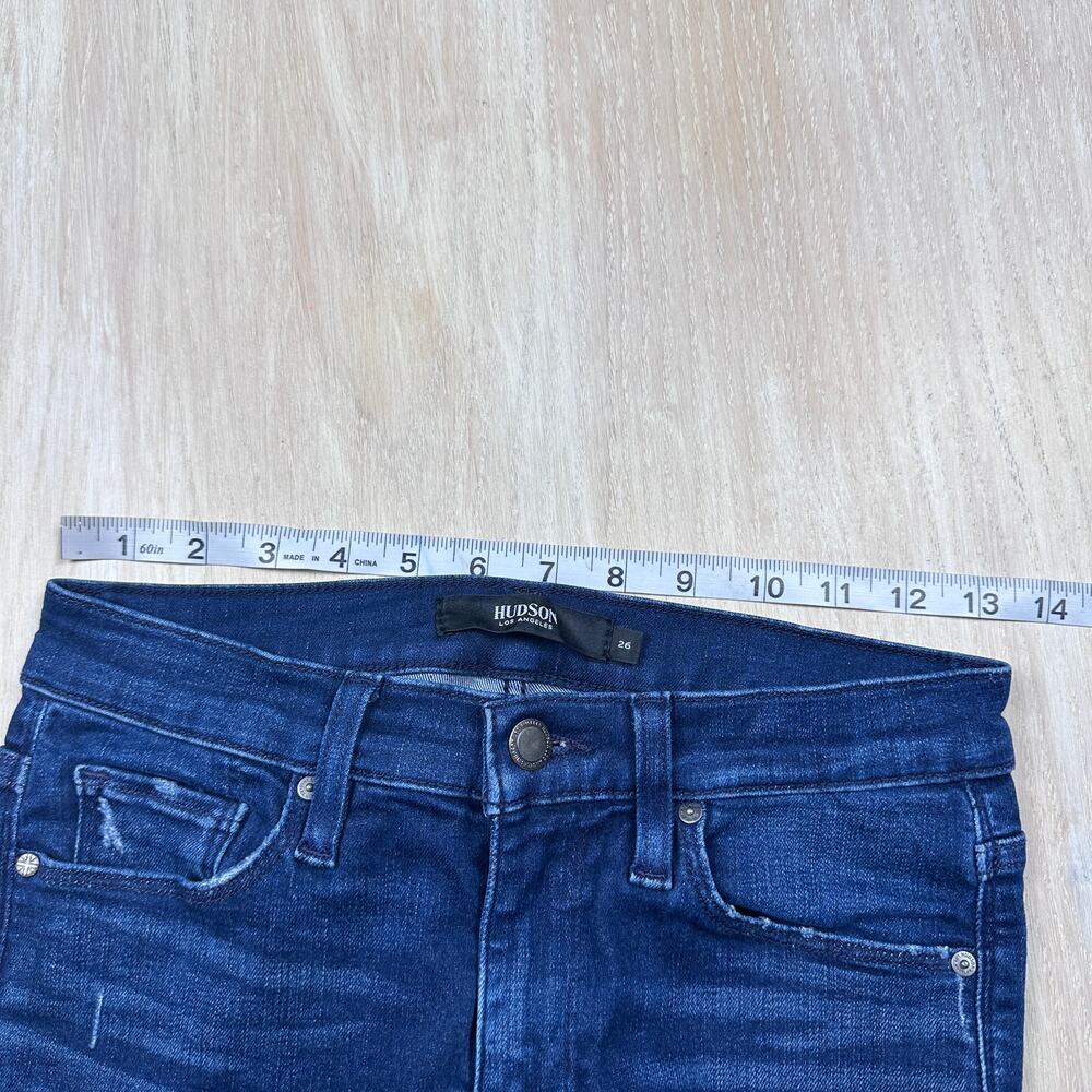 Hudson Nico Super Skinny Mid Rise Blue Dark Wash Casual Denim Jeans Women's 26 - Picture 10 of 16